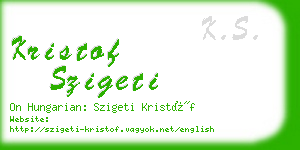 kristof szigeti business card